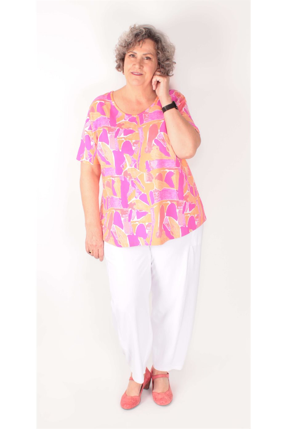 Katie S / S Tee Fushia